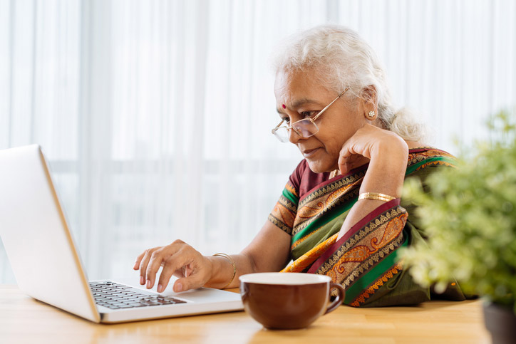 Technology For Seniors - Elderly Woman On A Laptop