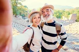 Senior Travel Destinations - A Retired Couple Taking A Selfie