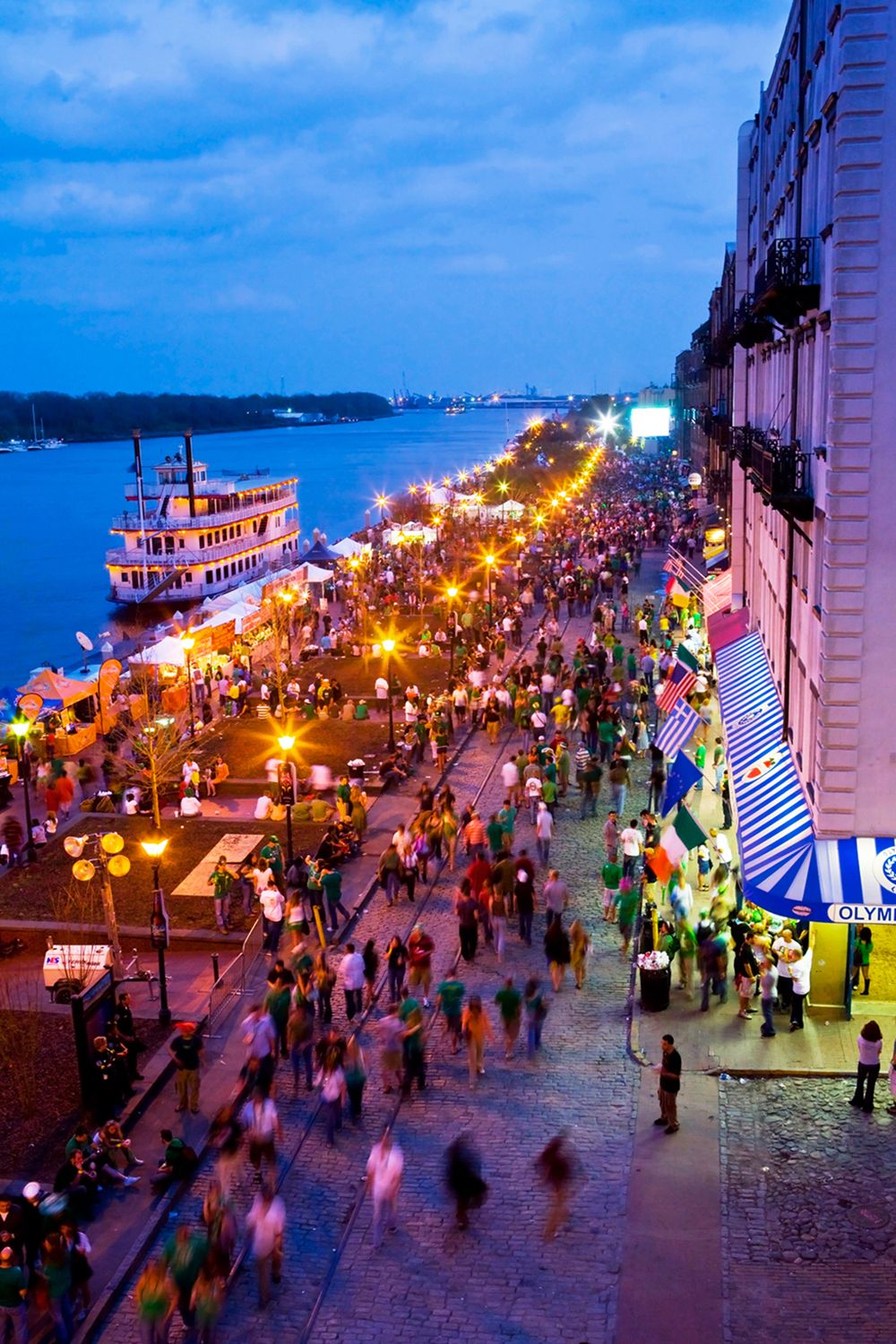 Senior Travel Destinations - Night Shot Of Savannah GA
