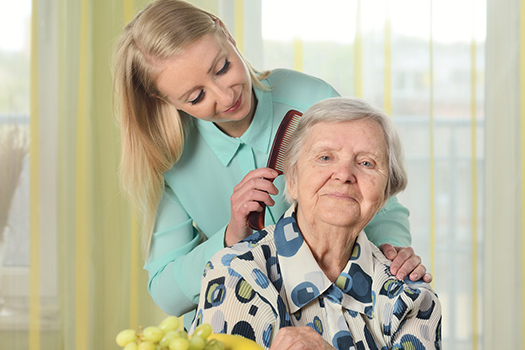 National Family Caregivers Month - A Woman Burshing An Elderly Woman's Hair