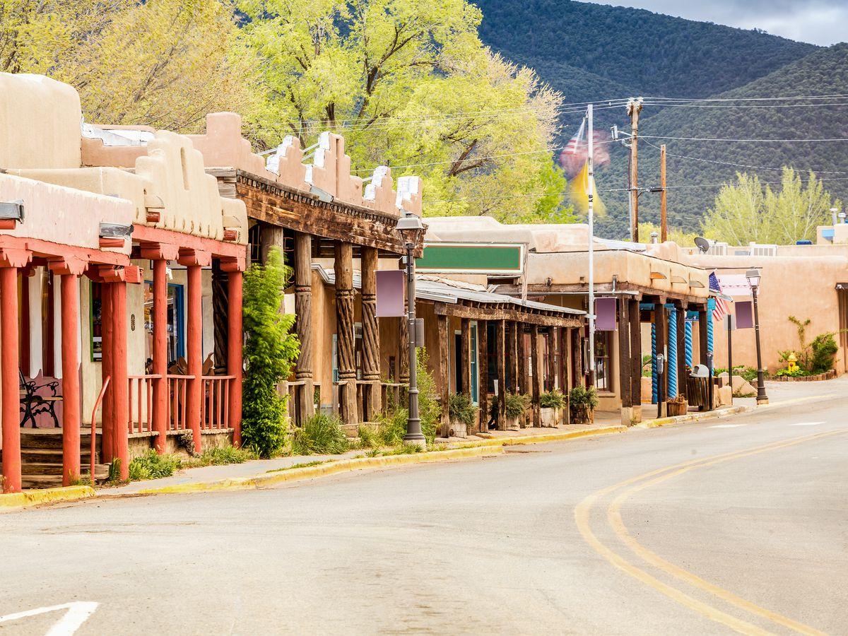 Senior Travel Destinations - Main Street In Taos NM