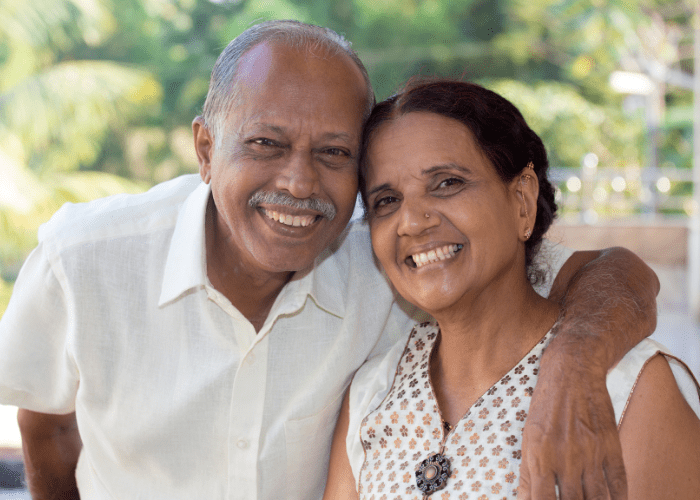 elderly indian couple