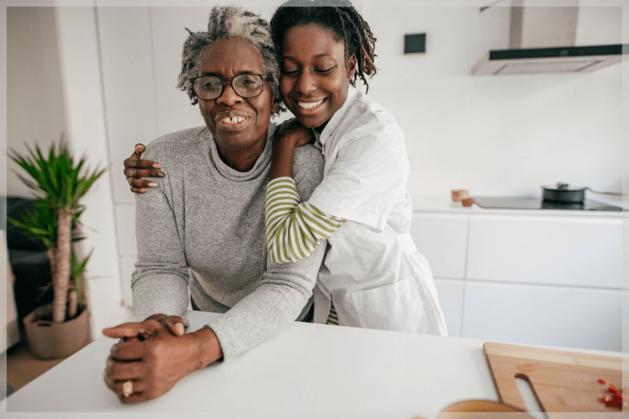 Millennial Caregivers - Younger caregiver hugging their loved one - MeetCaregivers