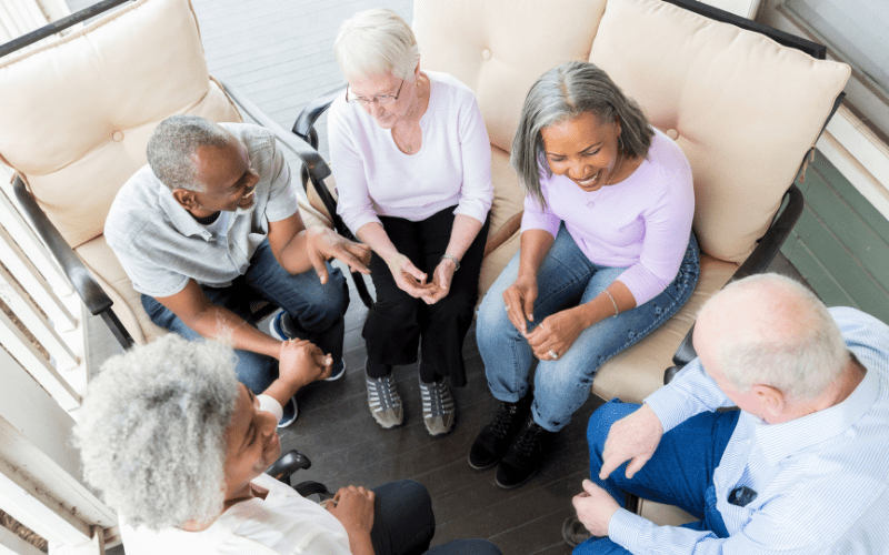 seniors and caregivers sharing stories