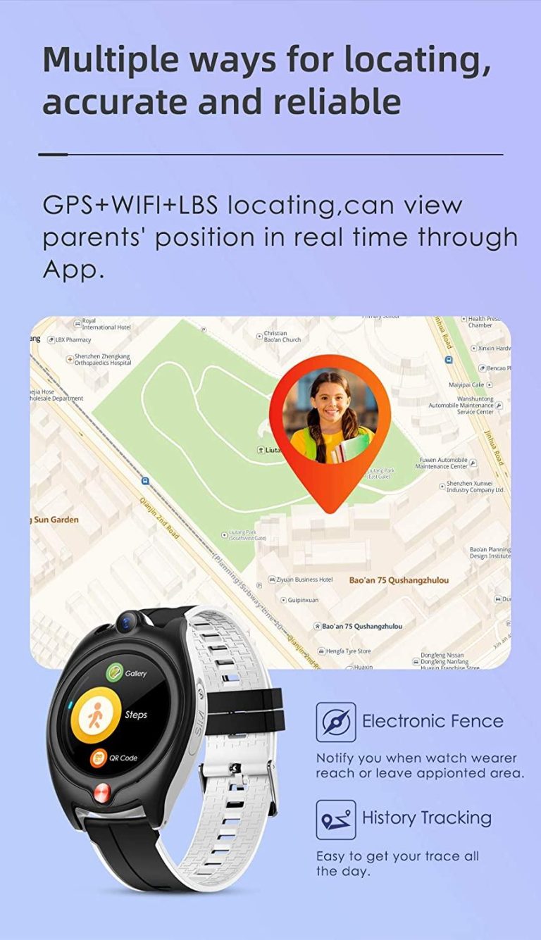 GPS Smart Phone Watch, Laxcido 4G Heart Rate Blood Pressure Monitoring