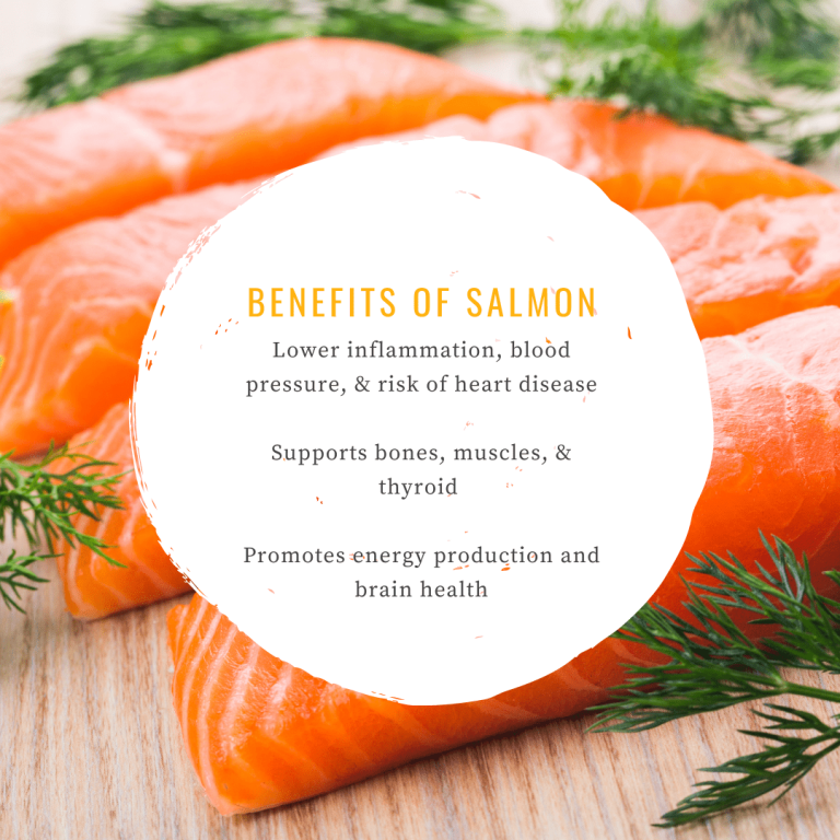 Infographic about the benefits of salmon as one of the best foods for seniors